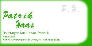 patrik haas business card